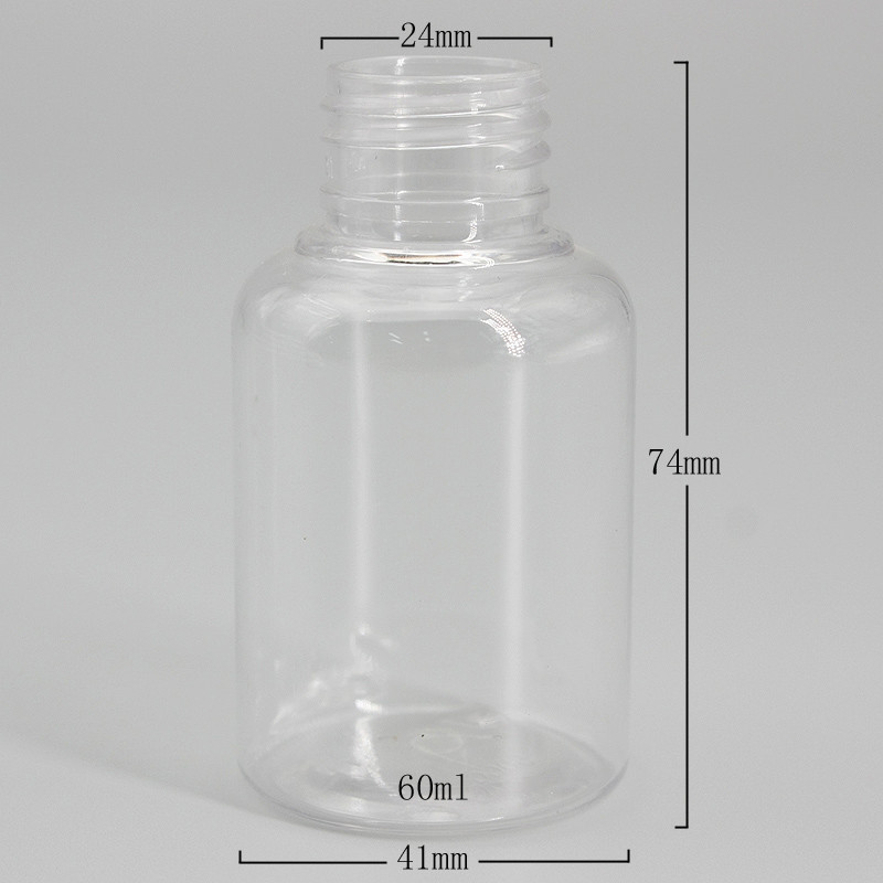 Clear Round Travel Set 2oz Lotion Spray Plastic Bottle