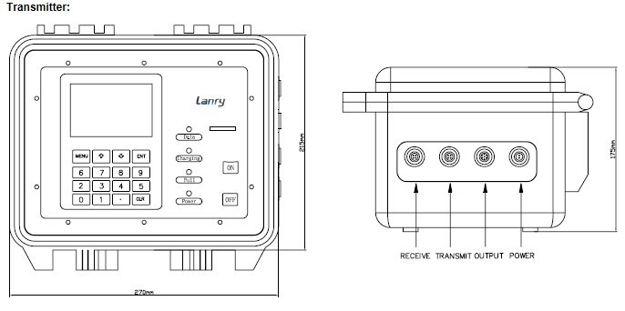 4000mm OCT Portable Ultrasonic Flow Meter 8 Digit Display