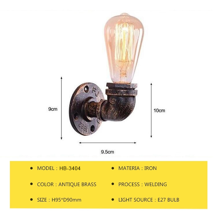 Loft Nostalgic Filament Bulb Wall Lights E27 Restaurant Bar Corridor Wall Lights
