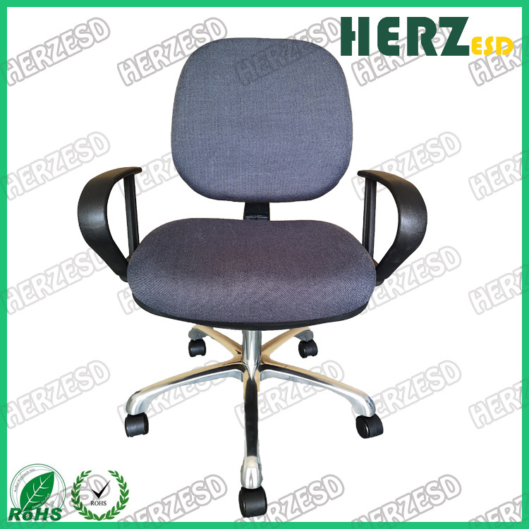 Fabric Surface ESD Safe Chairs Grey Color For Electronic Office / Workshop