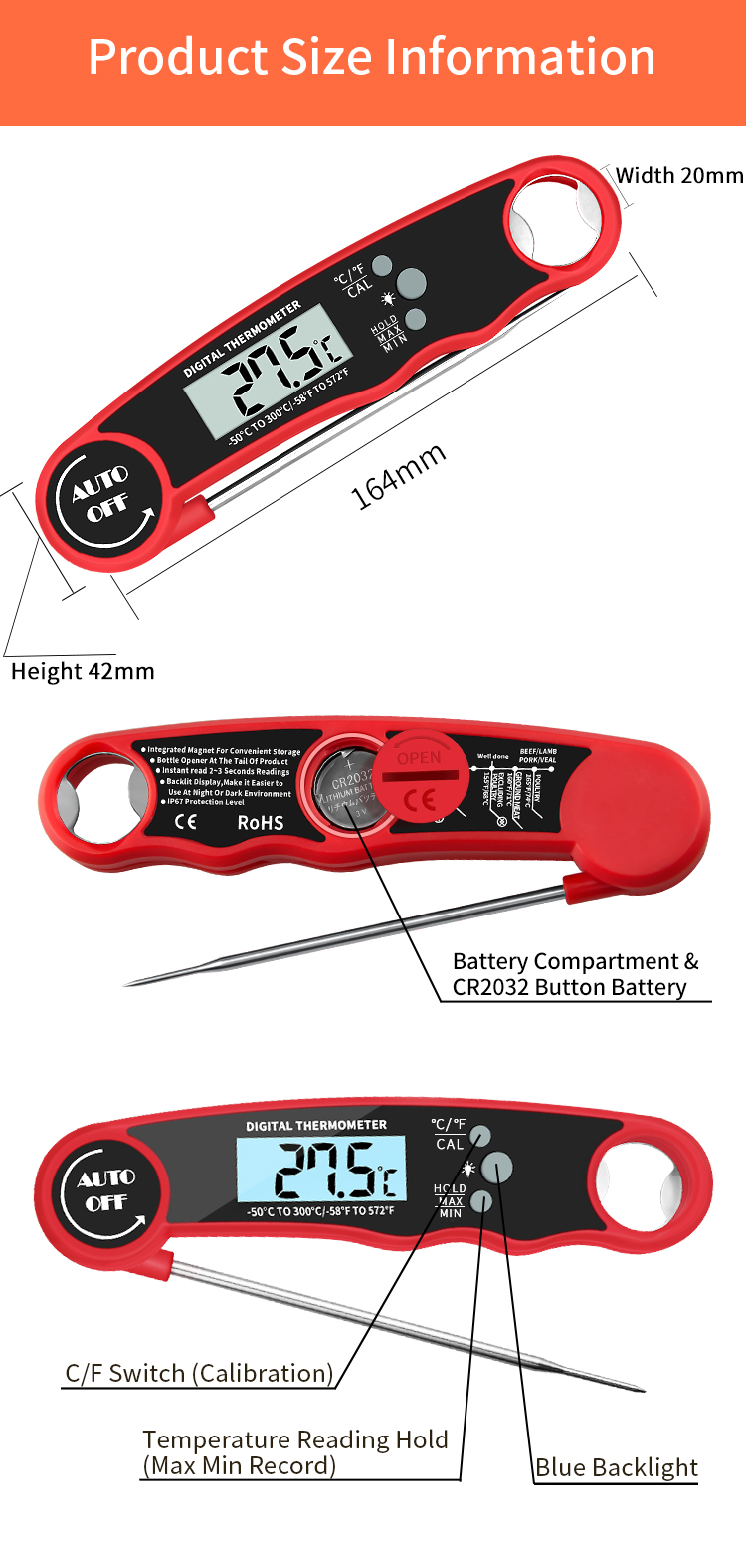 Wireless Kitchen Food BBQ Meat Digital Thermometer And Waterproof For Cooking Mastery