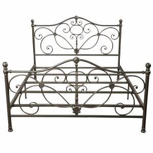 China Bedroom Antique Antique Wrought Iron Bed Frame , Metal Furniture Bed wholesale