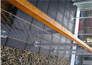 China Customized 7x7 Balustrade Cable Mesh , Stainless Steel Ferrule Rope Mesh wholesale