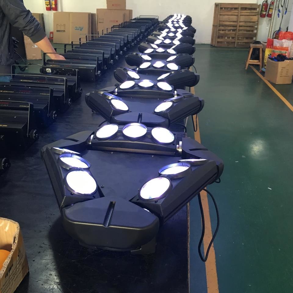 Three Heads Pixel Led disco Dj Beam Moving Heads Stage Light 9 Pcs 10W Rgbw 4 In 1