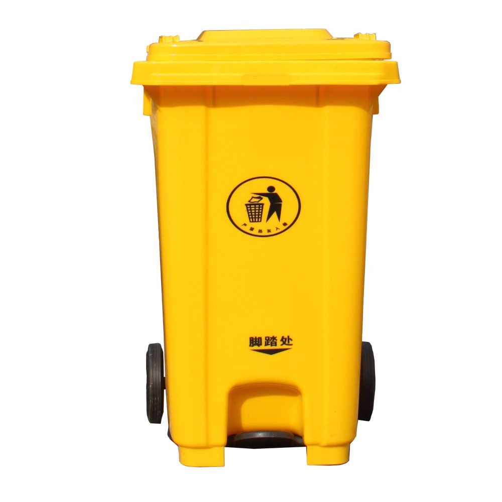 360L big size plastic dustbin garbage container recycle bin with 2 wheels pedal waste bin foot