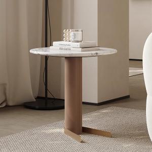 China Rose Gold Stainless Steel End Table Marble Top Ss Side Table Small wholesale