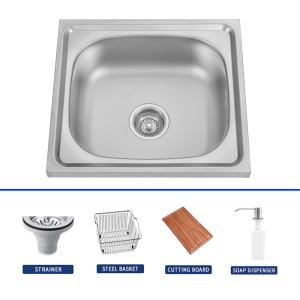China 304 Stainless Steel Kitchen Sink Polish Finish Undermount Or Topmount Single Bowl Sink wholesale
