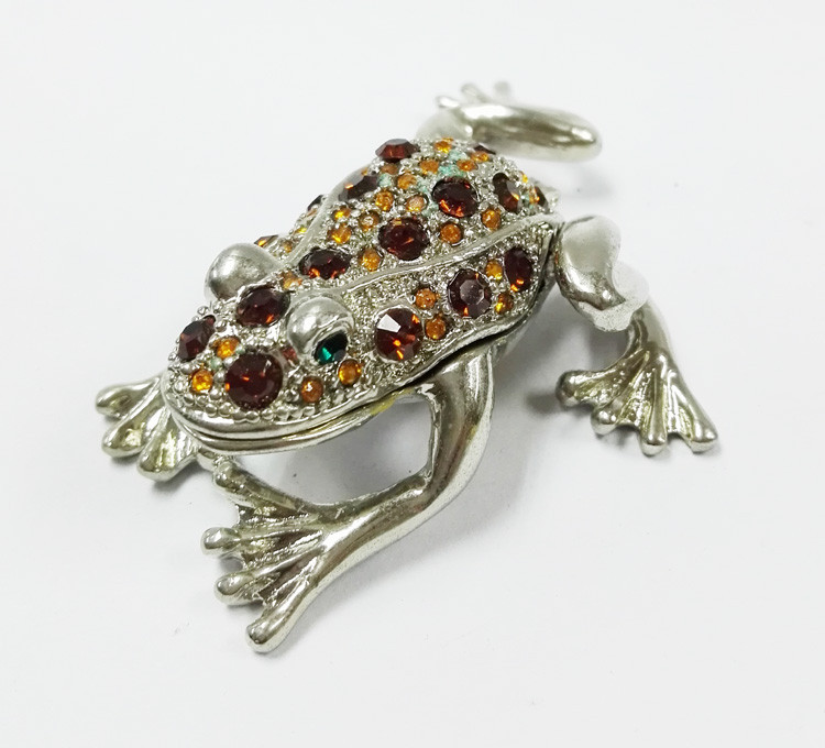 New Metal alloyed crystal Frog Jewelry trinket box Box for Jewerly gift set
