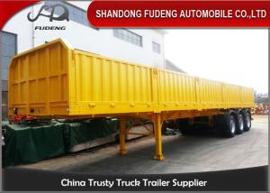 China Q345B Carbon Steel 3 Axles 50 Ton Dropside Cargo Trailer wholesale