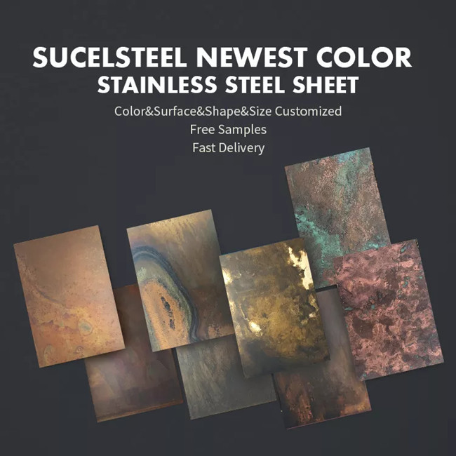 Gold Color SUS304 Stainless Steel Sheet Etching Decorative Home