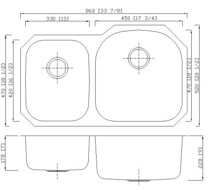 Large Double Bowl Kitchen Sink No Drainer 304 Stainless Steel Material