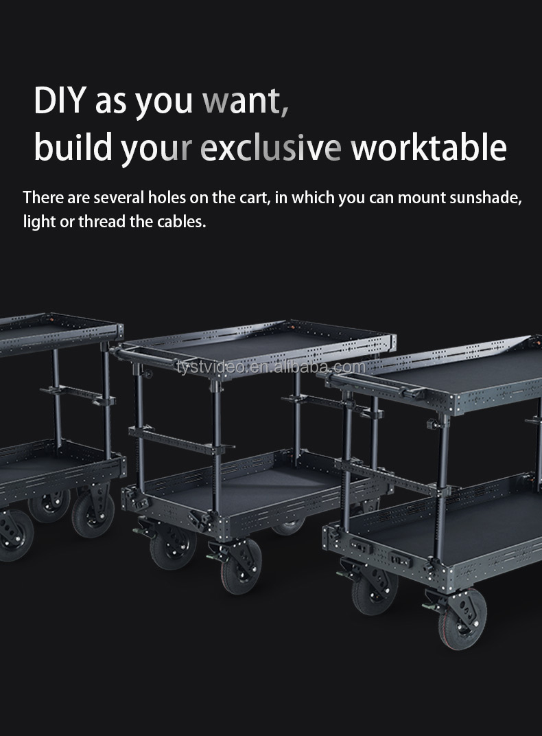 Equipment Storage Movie Shooting Studio Room Cart with Unfold Dimensions 120*60*92cm