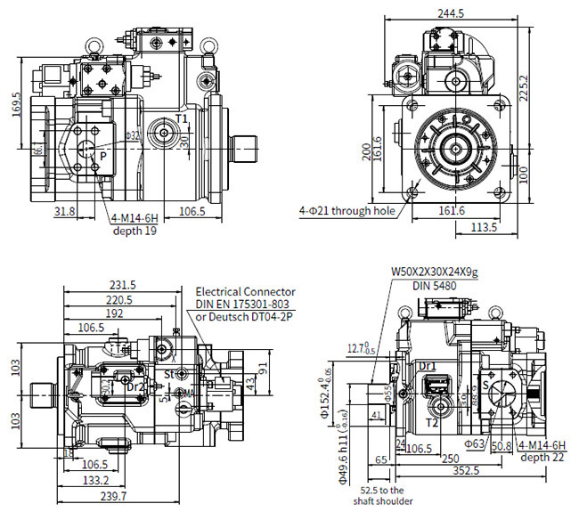 Trailer Hydraulic Power Control Unit With Cut-Off / Load Sense Control Electro-Proportional Torque