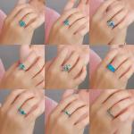 Engagement Wedding Stone Sterling Opal Jewelry Rings White Gold Plated
