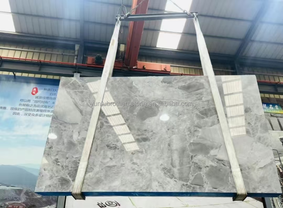 Yinsha Italian Grey Marble Stone Big Slab for Hotel Floors and Interior Home Stairs