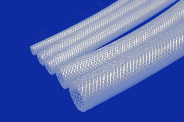 Flexible Reinforced Braided Hose , White Soft Silicone Tubing Chemical Resistance