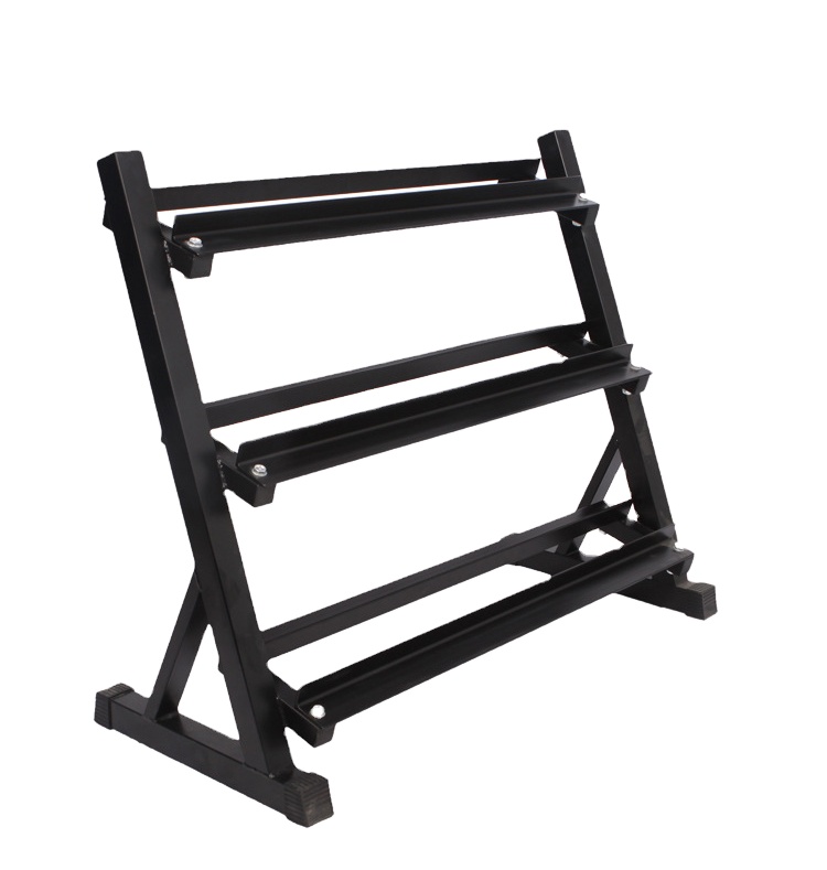 Gym Equipment Commercial Fitness Free Weight Rack Dumbbell Rack 3 Tier