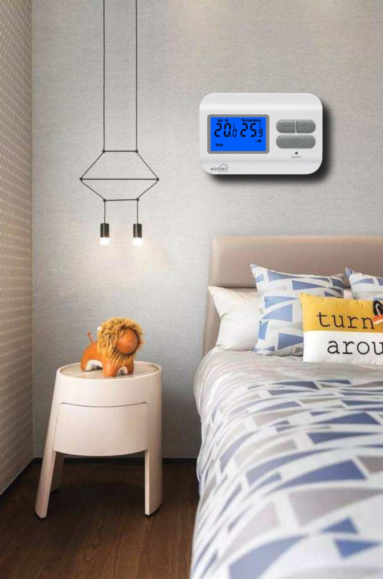 Smart Wireless Room Thermostat LCD Lighting Control System 3A / 16A