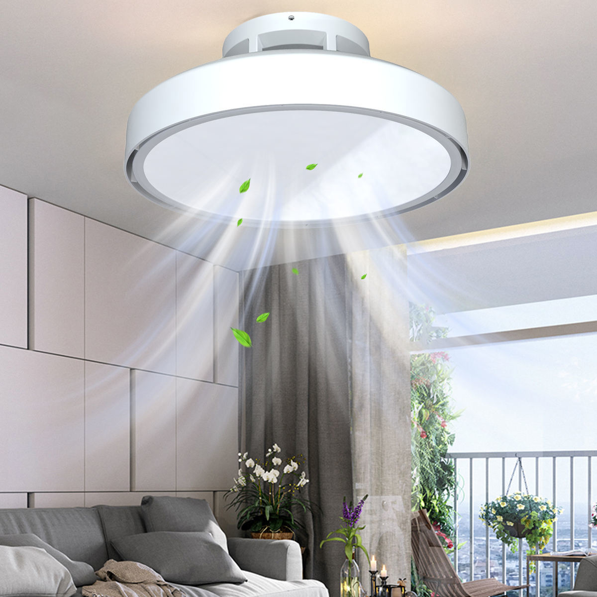 Modern Luxury Ceiling Fans Light , Smart LED Ceiling Fan With Remote Control