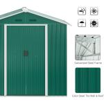 Steel Double Sliding Door Storage Shed AJUNION Metal Garden Shed Tool House for
