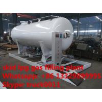 China ASME 8m3 skid propane gas refilling plant for sale, hot sale 4MT skid mounted lpg gas tank for gas bottles cylinders for sale