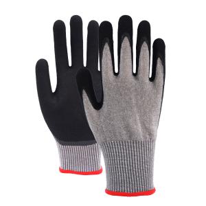 China Cut Resistant Nitrile Safety Gloves Customized Logo Double Dipped Nitrile Palm Coated Gloves wholesale
