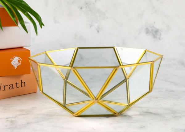 Japanese Style fruit Salad Bowl Nordic vintage design Brass geometric Phnom