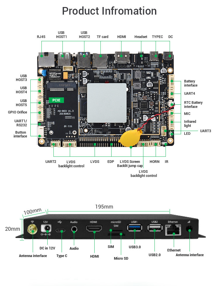IR Remote Control RK3399 Media Player 4k Ultra Hd Box HD OUT