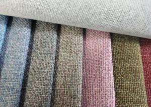 China 100% Polyester Upholstery Sofa Fabric Linen Plain Dyed Fabric wholesale