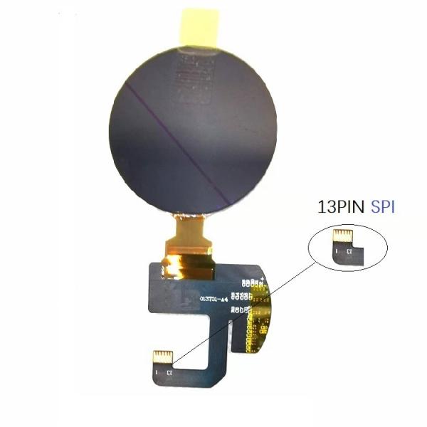 1.3 Inch Round AMOLED Panel 360X360 Dots SPI Interface brightness 400c/d