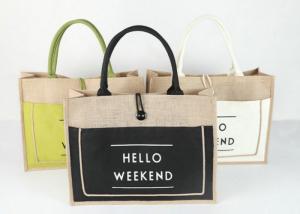 China Organic Jute Shopping Bags , Large Capacity Collapsible Grocery Shopping Tote wholesale