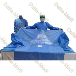 China 30-60GSM Disposable Surgical Drapes Gynecology Pack With Attached Leggings wholesale