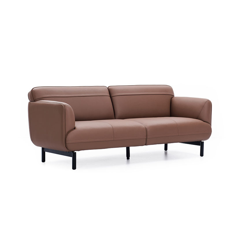 Brown Living Room Leather Rectangle Sectional Sofa Office Sofa Set