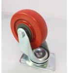75mm/100mm/125mm Industry Barrow Wheels Double Bearing Red Plastic Wheel Castor