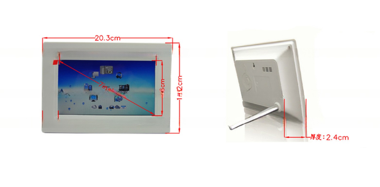 small 7 Inch LCD digital POP Video screen with multimedia loop player playback function