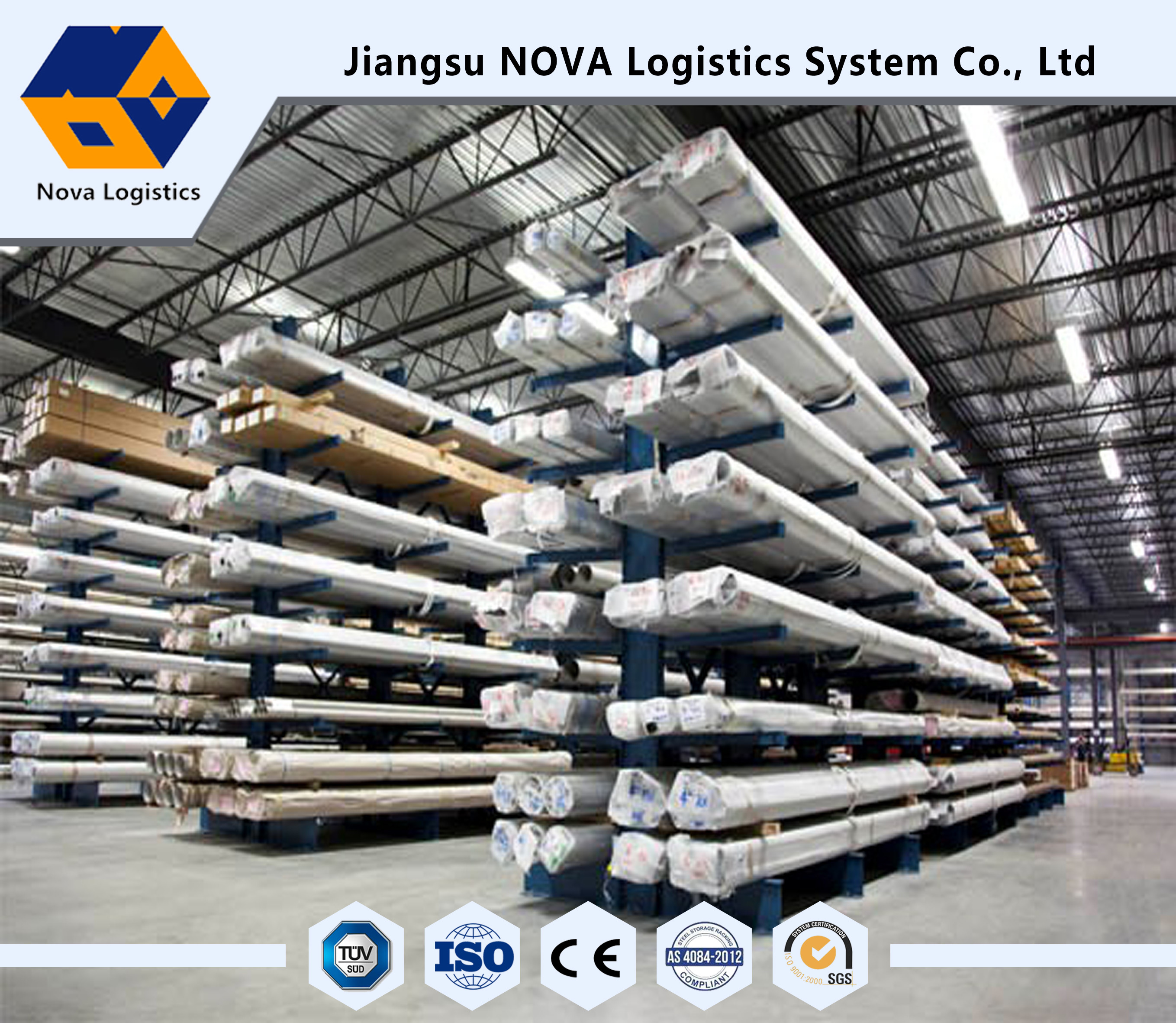 Carpet Rolls Steel Cantilever Racks Outdoor Flexible Assembly For Lumber