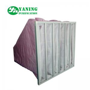 China HVAC System Polyester Pocket Air Filter Bag M6-M9 3200m³/h Air Volume Galvanized Sheet Frame wholesale