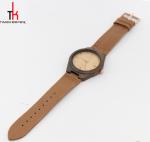 Personalised Natural Wood Watches , Waterproof Wood Watch Leather Strap