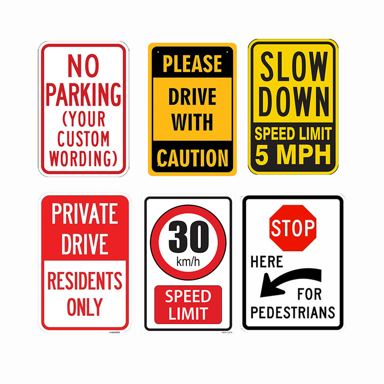 Street Slow Down School Zone Road Warning Signs Custom Size Shape Fluorescent