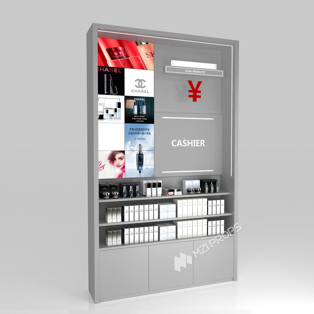 GDR09-YB02 Retail Display Counter with 80mm Soft Film Light Box and Acrylic Letters for Mall Booths