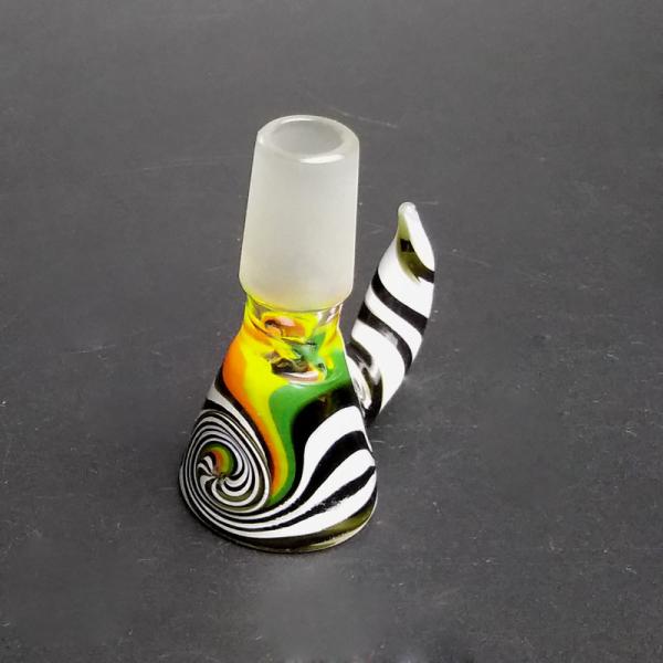 14mm Male Wig Wag tobacco glass bowls / glass smoking bowl with Handle