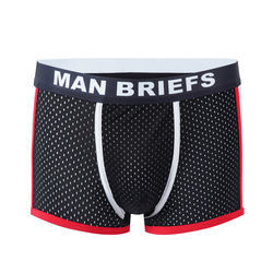 Men&prime;s Boxer Shorts Brief Trend Ice Silk Mesh Panty Breathable MID-Waist Boxer Shorts