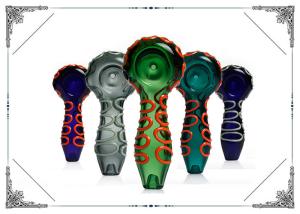 China Hand Smoking Pipes Night Luminous Wires Spoon Glass Pocket Pipe wholesale