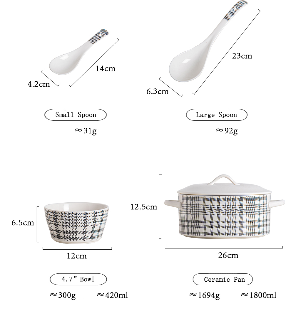 Sustainable Fabric Pattern Dinnerware Set In Modern Nordic Style For Luxury Tableware