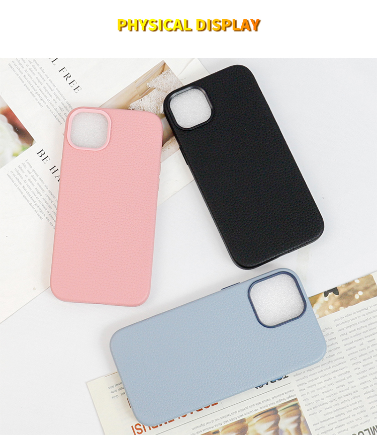 Waterproof Full Wrapped Fold Edge Pebble Grain Phone Case For Iphone 13 Pro 14pro Max