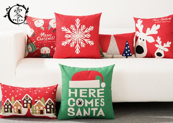 Quality Merry Christmas Decorative Cushions Pillows Throw Cushion Case Home Decor Cotton Linen for Sofa for sale