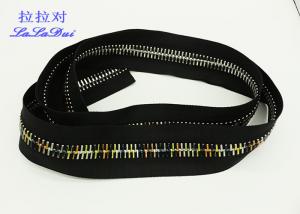 China Close End Large Gold Zipper 9607110000 , Antique Brass Extra Wide Zippers Polyester Tape wholesale