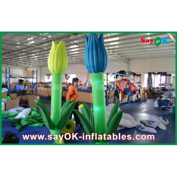 Oxford Cloth Custom Inflatable Products , LED Inflatable Double Flower For Stage Decoration