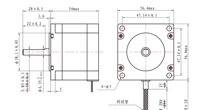 57x57x54mm 4 Wires Stepper Motor Nema 23 Bipolar 1.8deg 1.2Nm 170oz.In For XYZ Axis CNC