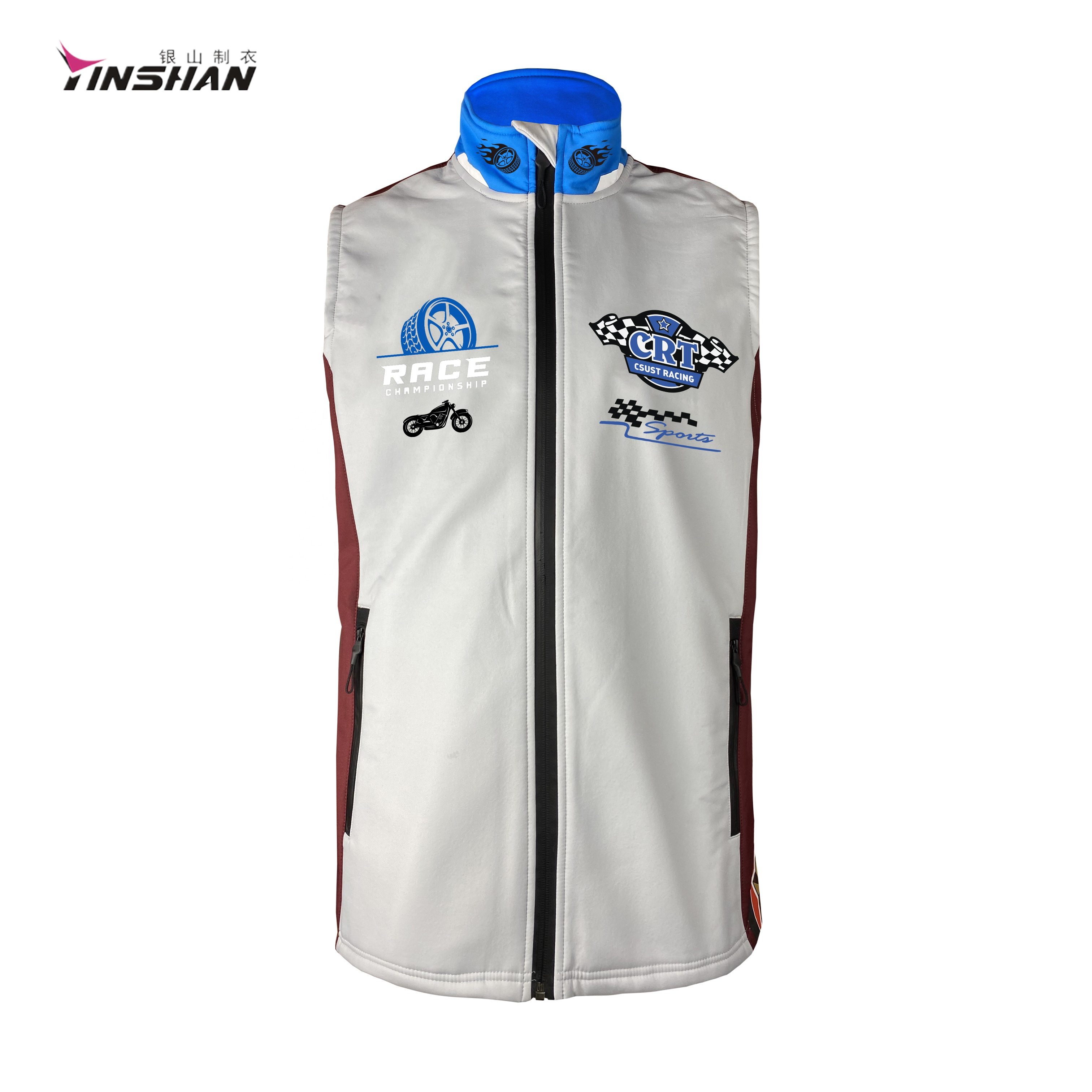 Design Grey F1 Car Racing and Motorcycle Racing Vest for Men Quick Dry 100% Polyester